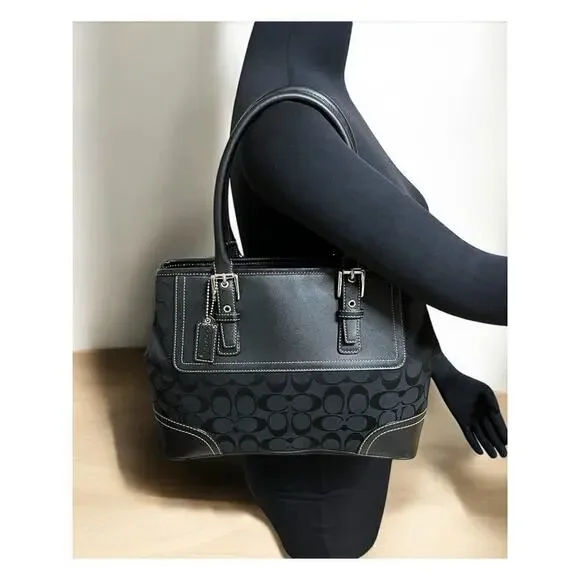 Y2K Coach F11220 Hamptons Signature Satchel Bag